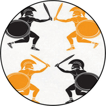 Battle Of Gladiators Round Rug