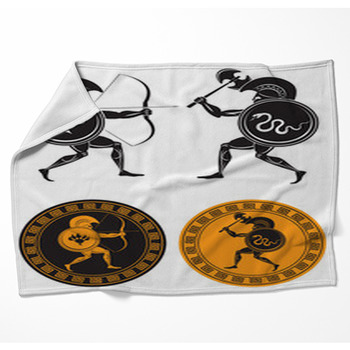 Battle Of Gladiators Woven Throw Blanket