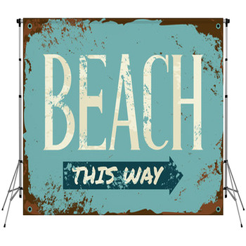 Beach Tin Sign Fleece Backdrop