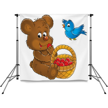Bear And Bird Pole Pocket Backdrop