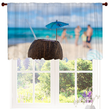 Beautiful Beach In Nassau Bahamas Custom Size Valance