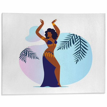 Beautiful Belly Dancer Flat Vector Illustration  Area Rug