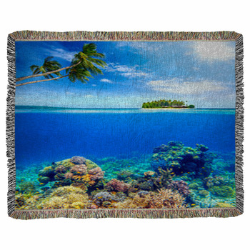Beautiful Coral Reef On The Woven Throw Blanket