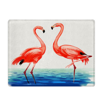 Beautiful Flamingo Birds Digital Painting Bath Mat