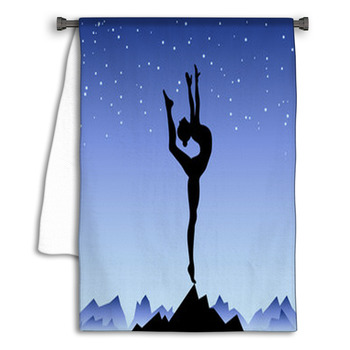Beautiful Flexible Girl Gymnast Staying On One Leg Towel