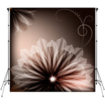 Beautiful Flowers And A Card With Custom Size Backdrop