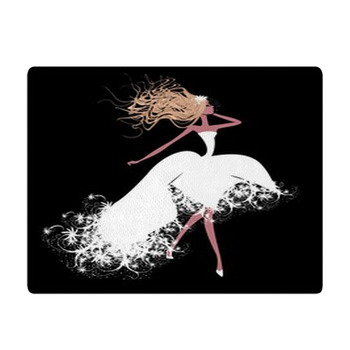 Beautiful girl in white dress Bath Mat