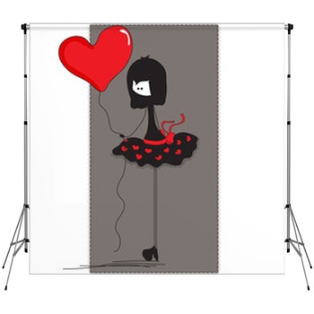 Beautiful Gothic Girl With Ball Custom Size Backdrop