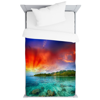 Beautiful Island View From The Ocean Toddler Duvet