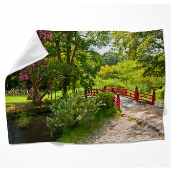 Beautiful Japanese Garden Woven Throw Blanket