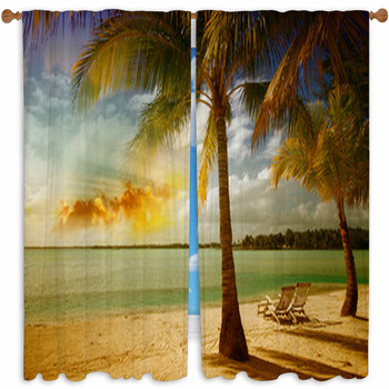 Beautiful Marine Landscape Custom Size Window Curtain