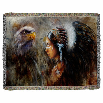 Beautiful Mystic Painting Of A Young  Woven Throw Blanket