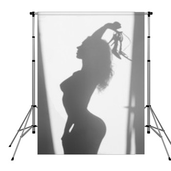 Beautiful Naked Woman Silhouette, Pole Pocket Backdrop
