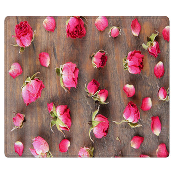 Beautiful Pink Dried Roses On Old Wooden Area Rug