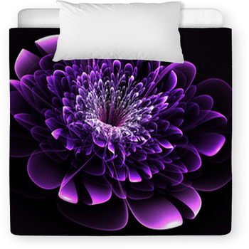 Beautiful Purple Flower On Black Toddler Comforter