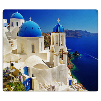 Beautiful Santorini View Of Caldera With Bath Mat