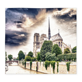 Beautiful Sky Over Notre Dame, Custom Size Floor Mat