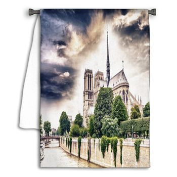 Beautiful Sky Over Notre Dame Paris Towel