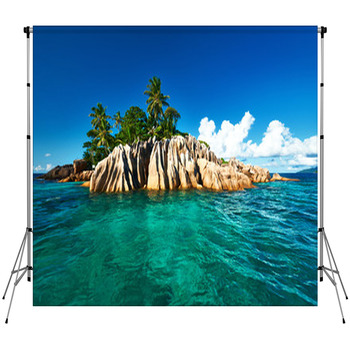 Beautiful Tropical Island Custom Size Backdrop