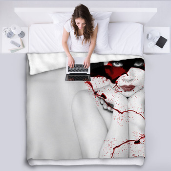 Beautiful Vampire Woman Fleece Blanket