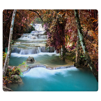Beautiful Waterfall In Deep Forest Area Rug