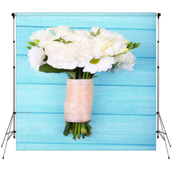 Beautiful Wedding Bouquet On Custom Size Backdrop