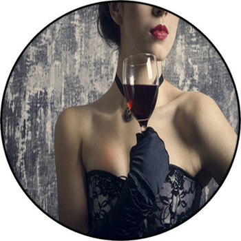 Beautiful Woman With Glass Red Wine Round Rug