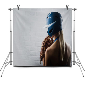 Beautiful Young Female Softball Or Fleece Backdrop