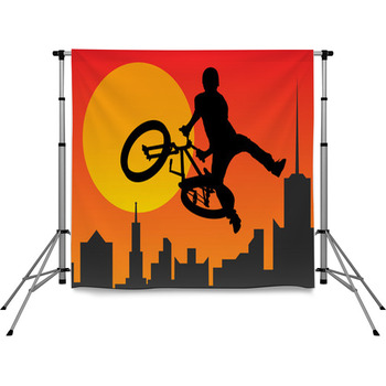 Bicyclist Pole Pocket Backdrop