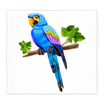 Big Blue Parrot On A Branch Custom Size Floor Mat
