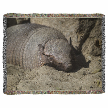 Big Hairy Armadillo Sleeping Woven Throw Blanket