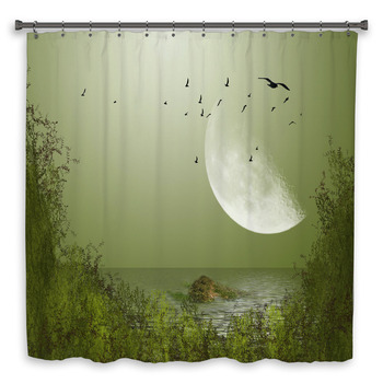 Big Moon Custom Size Shower Curtain