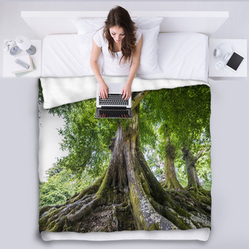 Big Old Tree Fleece Blanket