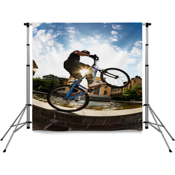 Bike Rider Pole Pocket Backdrop