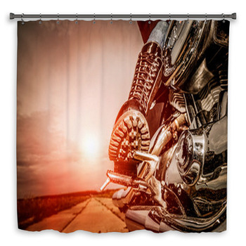 Motorcycle Shower Curtains Bath Mats, Motorcycle Shower Curtain