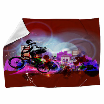 Biker Vector Fleece Blanket