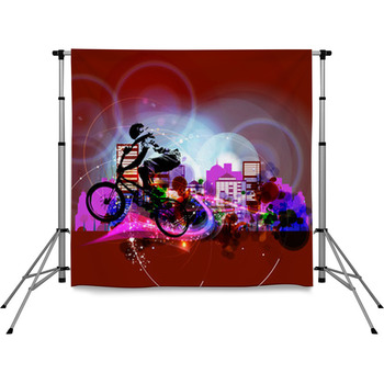 Biker Vector Pole Pocket Backdrop
