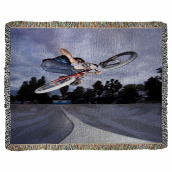 Biker Woven Throw Blanket