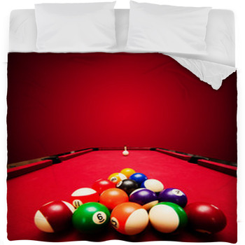 Billards Pool Game. Color Balls In Fleece Bed Blanket