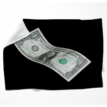 Billete De Un Dólar En Fondo Negro. Woven Throw Blanket