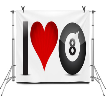 Billiards Concept 'I Love Pool' For Fleece Backdrop