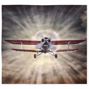 Biplane Against The Sun Custom Size Floor Mat