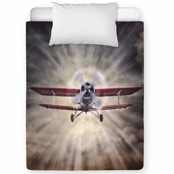 Biplane Against The Sun Toddler Comforter