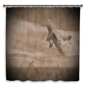 Vintage Airplane Shower Curtains Mats Towels Personalize