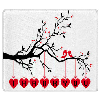 Birds On Tree With Red Hearts, Vector Area Rug