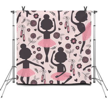 Black And Pink Seamless Pattern With Fleece Backdrop