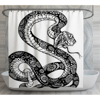 Black And White Hand Drawn Cartoon Shower Curtain