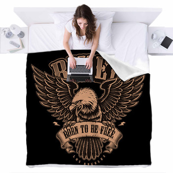 Black And White Illustration Of Fleece Bed Blanket