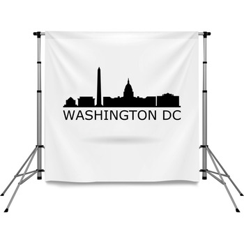 Black Banner Of Washington D C Pole Pocket Backdrop