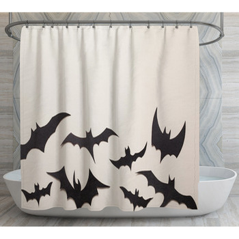 Black Bats Paper Cut Background Shower Curtain